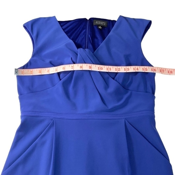 ADRIANNA PAPELL Cobalt Blue Stretch & Draped Special Occasion Dress Size 6 - Picture 6 of 11